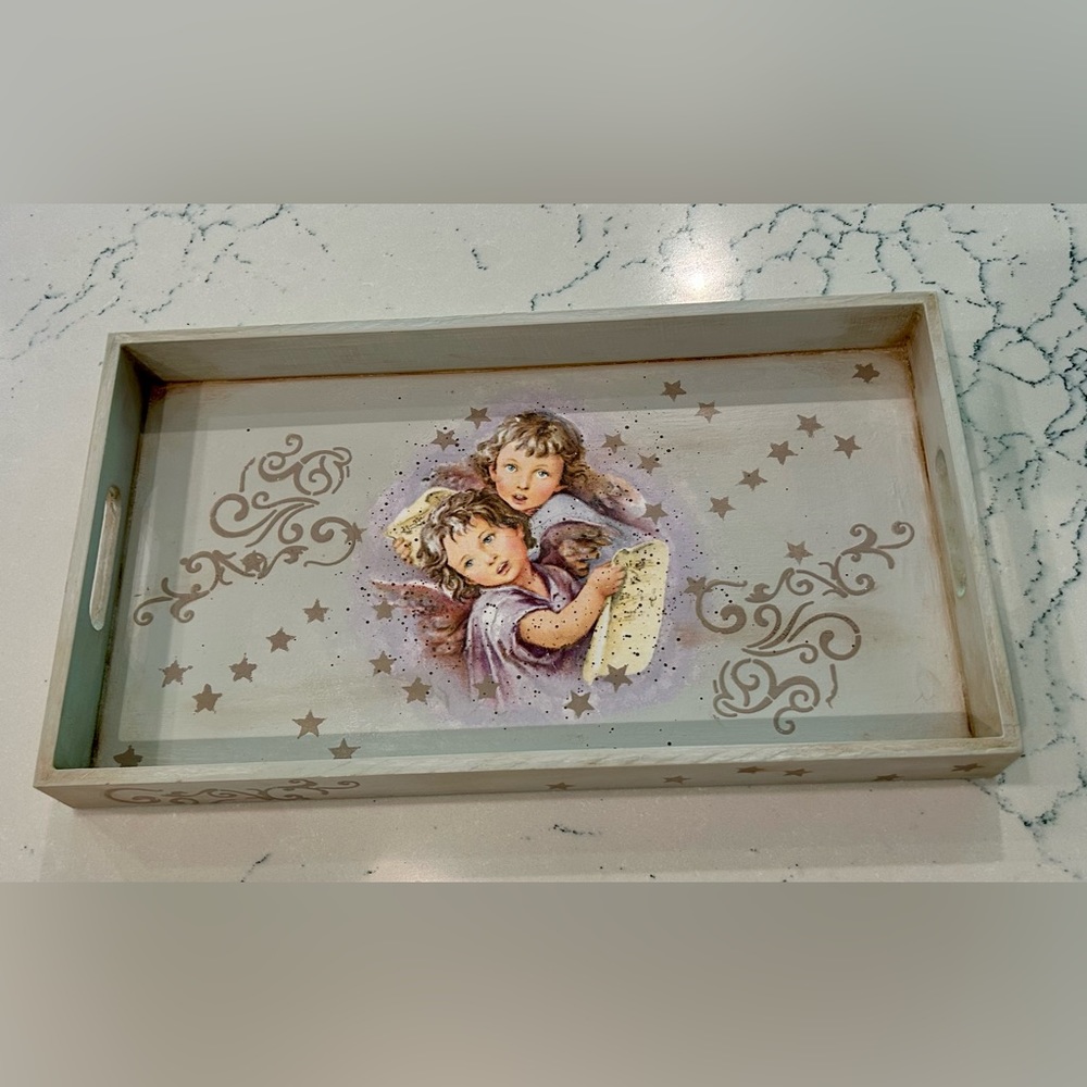 New Handcrafted Wooden Decor Tray